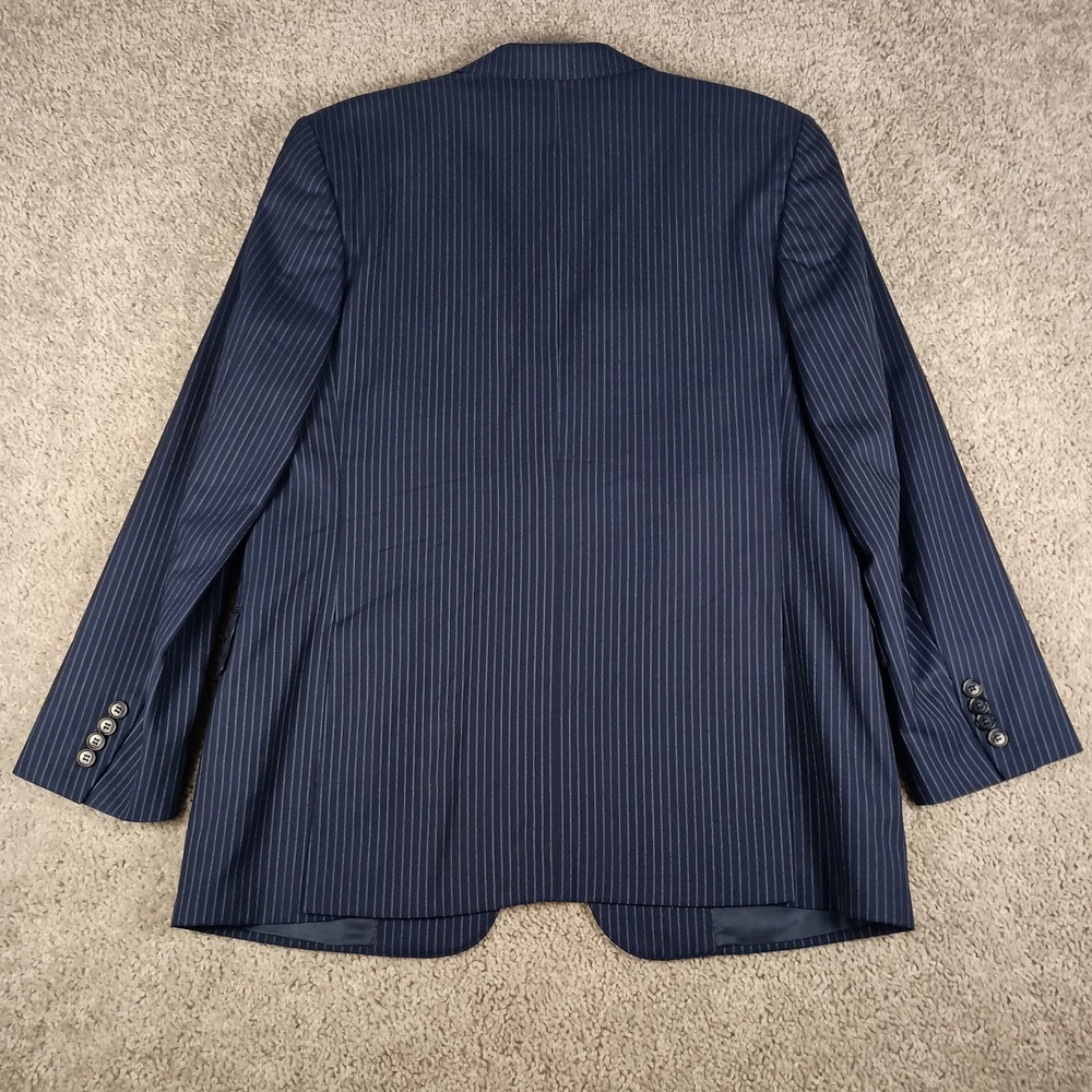CORNELIANI Mantua Suit Super 130's 42R 36W Virgin Wool Navy Blue Pinstripe - Picture 12 of 16